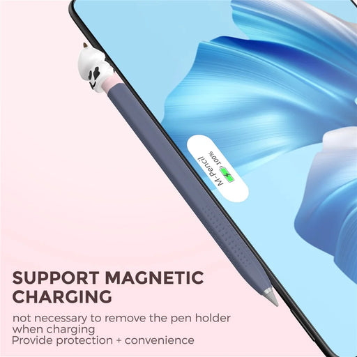 AHASTYLE PT114-B Stylus Cover For Huawei M-Pencil 3rd Generation / 2nd Generation / 1st Generation , Cartoon Animal Cap Silicone Pen Case - Midnight Blue - 2