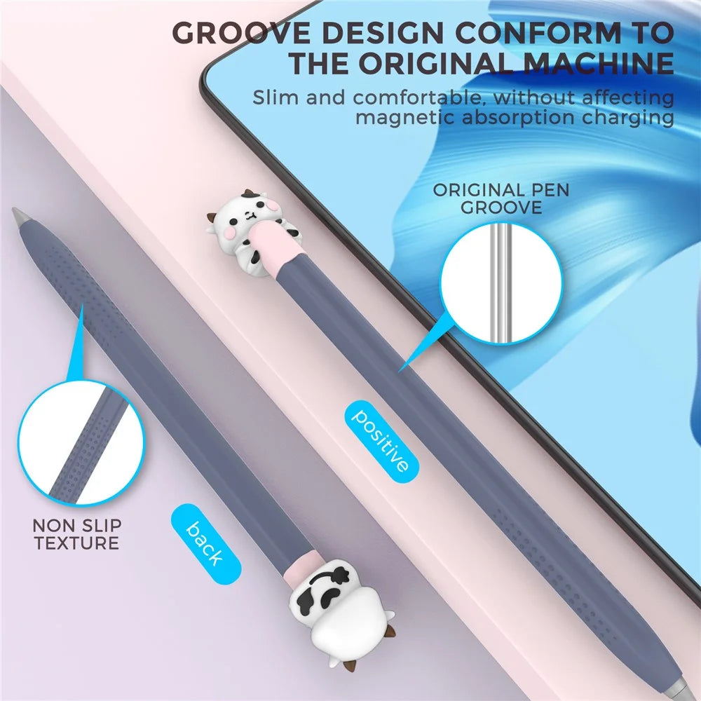 AHASTYLE PT114-B Stylus Cover For Huawei M-Pencil 3rd Generation / 2nd Generation / 1st Generation , Cartoon Animal Cap Silicone Pen Case - Midnight Blue - 3