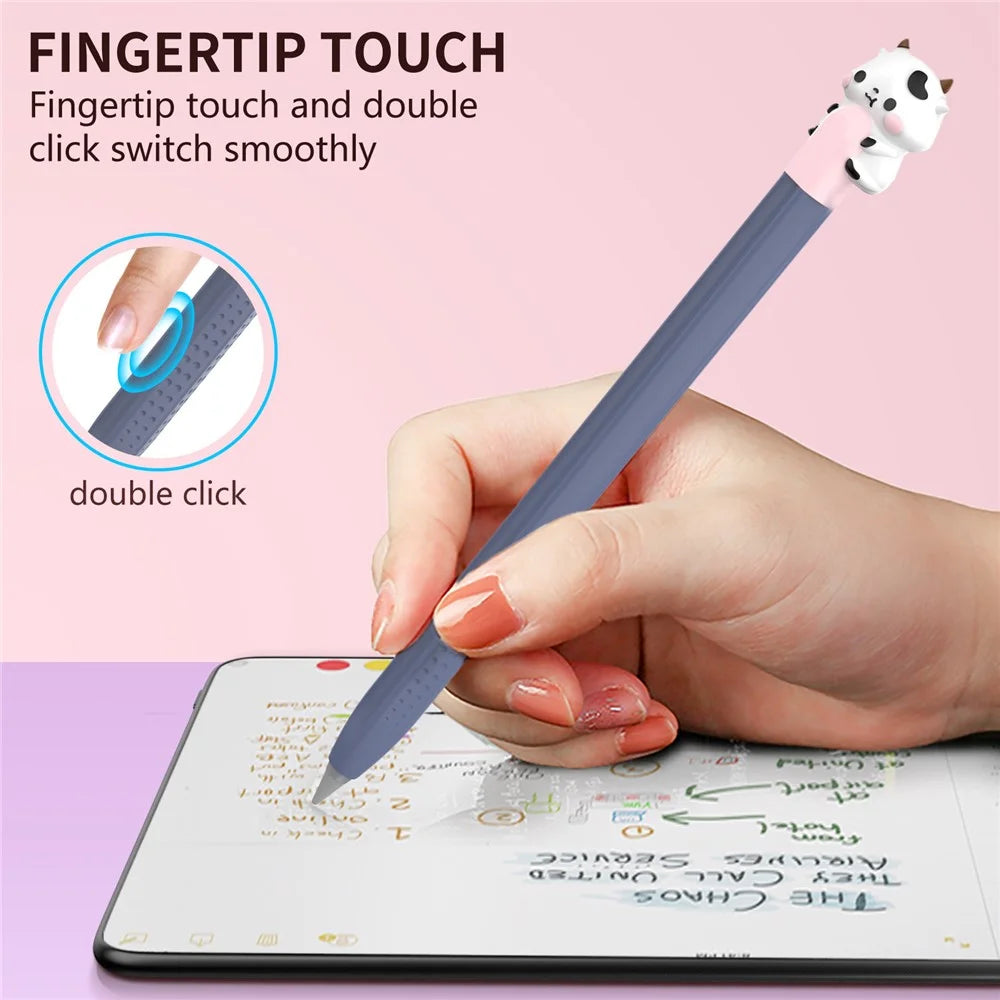 AHASTYLE PT114-B Stylus Cover For Huawei M-Pencil 3rd Generation / 2nd Generation / 1st Generation , Cartoon Animal Cap Silicone Pen Case - Midnight Blue - 5