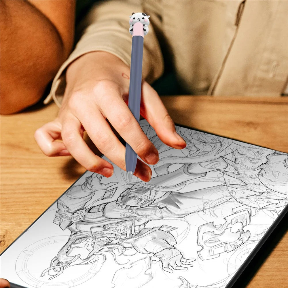 AHASTYLE PT114-B Stylus Cover For Huawei M-Pencil 3rd Generation / 2nd Generation / 1st Generation , Cartoon Animal Cap Silicone Pen Case - Midnight Blue - 6