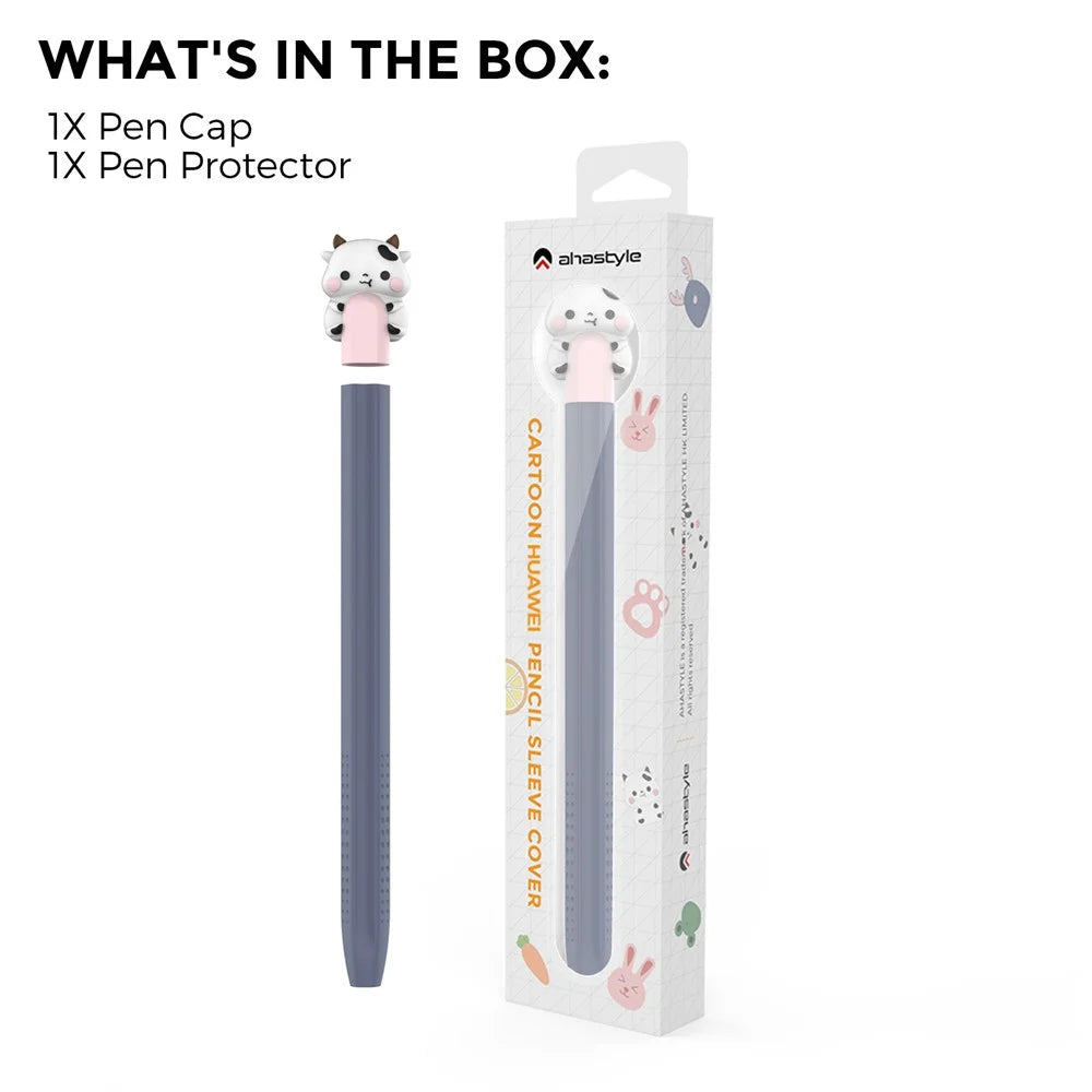 AHASTYLE PT114-B Stylus Cover For Huawei M-Pencil 3rd Generation / 2nd Generation / 1st Generation , Cartoon Animal Cap Silicone Pen Case - Midnight Blue - 7