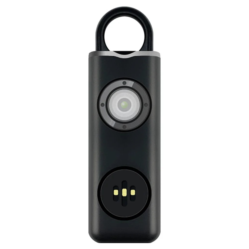 AF-2004 Personal Alarm Keychain Self Defense Device Rechargeable Electronic Safety Alarm for Students - Black - 1