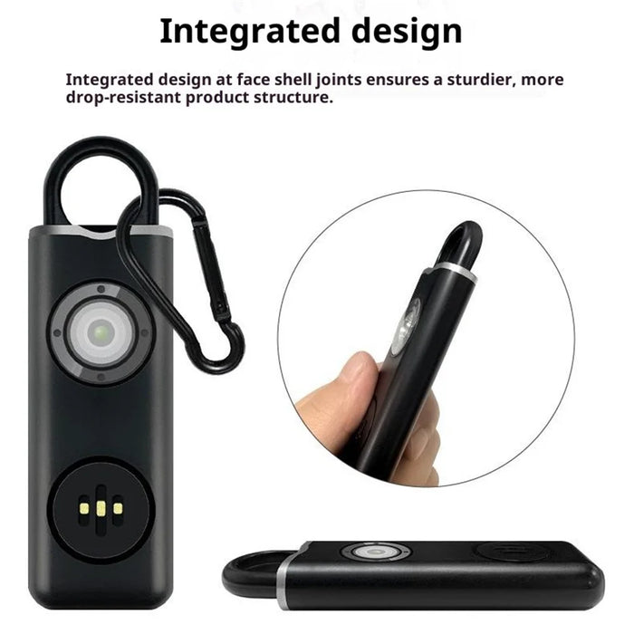 AF-2004 Personal Alarm Keychain Self Defense Device Rechargeable Electronic Safety Alarm for Students - Black - 5