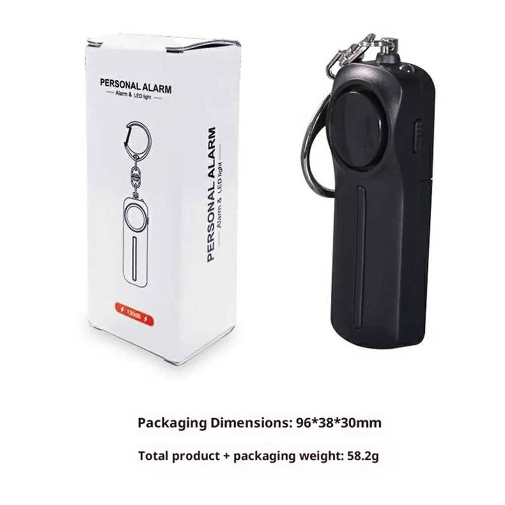 AF-9400 130dB Personal Alarm Self Defense Safety Keychain for Women Emergency Siren Built In LED Flashlight - Black - 5