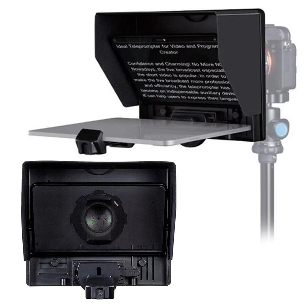 FEELWORLD TP10 Portable Teleprompter for Smartphones / DSLR Cameras Video Shooting Folding Design with Remote Control - 1