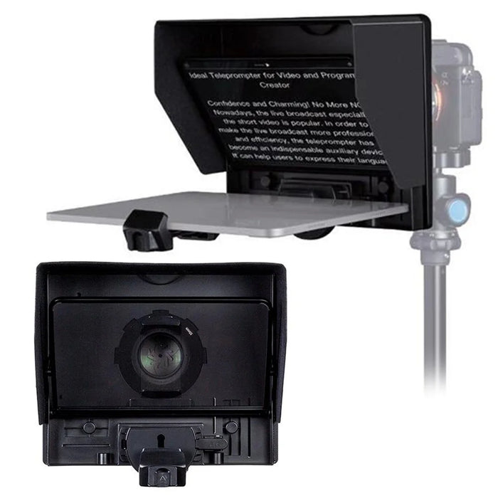 FEELWORLD TP10 Portable Teleprompter for Smartphones / DSLR Cameras Video Shooting Folding Design with Remote Control - 1
