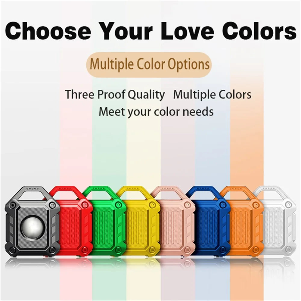 TPU Armor Protective Case Shell Sleeve for Apple AirTag with Keychain TPU Shockproof Cover - Black - 7