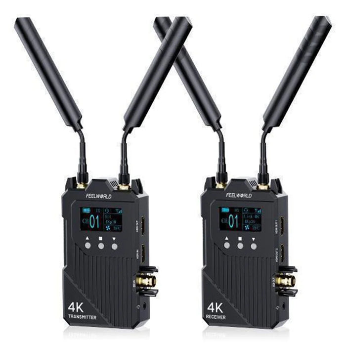 FEELWORLD WT1S Wireless Video Transmitter / Receiver Set with Dual HD + SDI Signal Port Full Duplex Voice Communication 300M Range 4K Transmission - 1