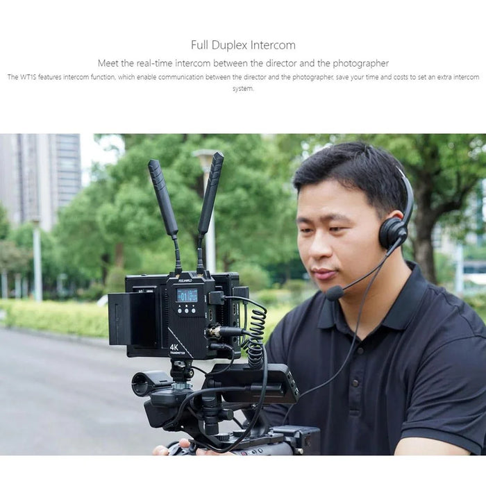 FEELWORLD WT1S Wireless Video Transmitter / Receiver Set with Dual HD + SDI Signal Port Full Duplex Voice Communication 300M Range 4K Transmission - 6