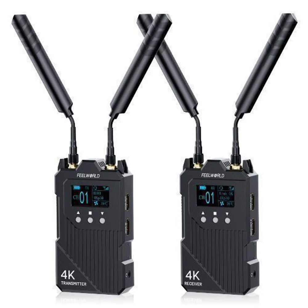 FEELWORLD WT1H Wireless Transmitter / Receiver Set Full-Duplex Voice Communication 300M Range 4K Transmission - 1