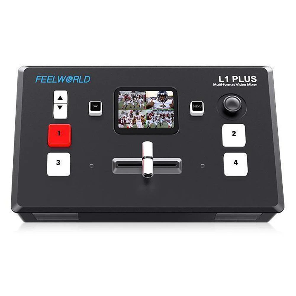 FEELWORLD L1 PLUS Video Switcher  /  PTZ Control  /  Chroma Key  /  Multi-Camera Live Production Mixer for Studio  /  Broadcasting - US Plug - 2