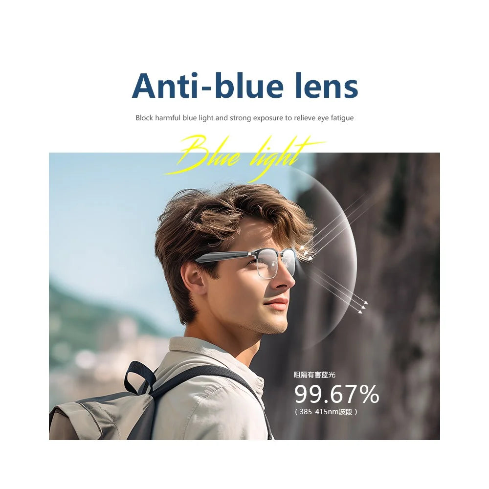 YJ005F Bluetooth-Compatible Smart Glasses Titanium Frame Wireless Glasses for Driving / Calling / Music / Commuting Touch Control - 6