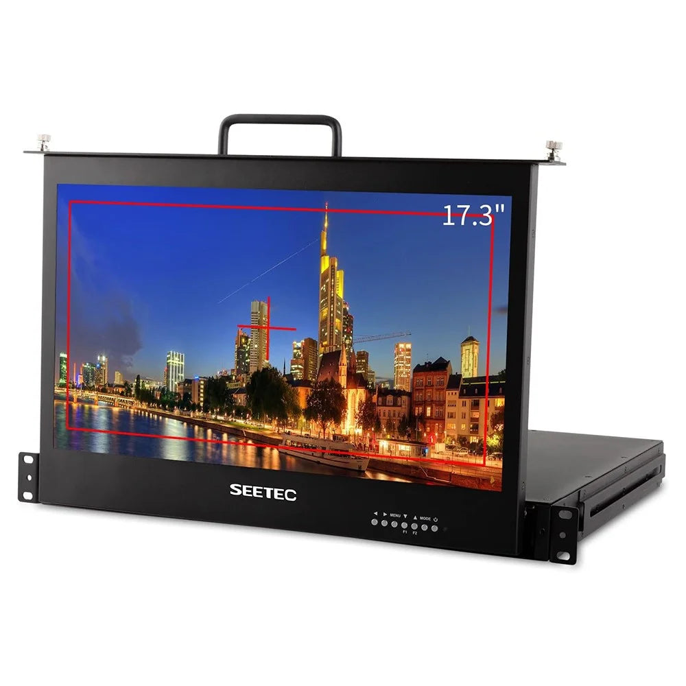 SEETEC SC173-HSD-56 17.3 Inch IPS Full HD Display Screen 1920x1080 1RU Drawer Rack Mount Monitor for Production  /  Broadcasting - US Plug - 3