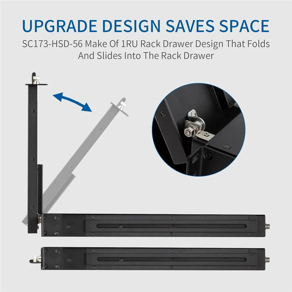 SEETEC SC173-HSD-56 17.3 Inch IPS Full HD Display Screen 1920x1080 1RU Drawer Rack Mount Monitor for Production  /  Broadcasting - US Plug - 6