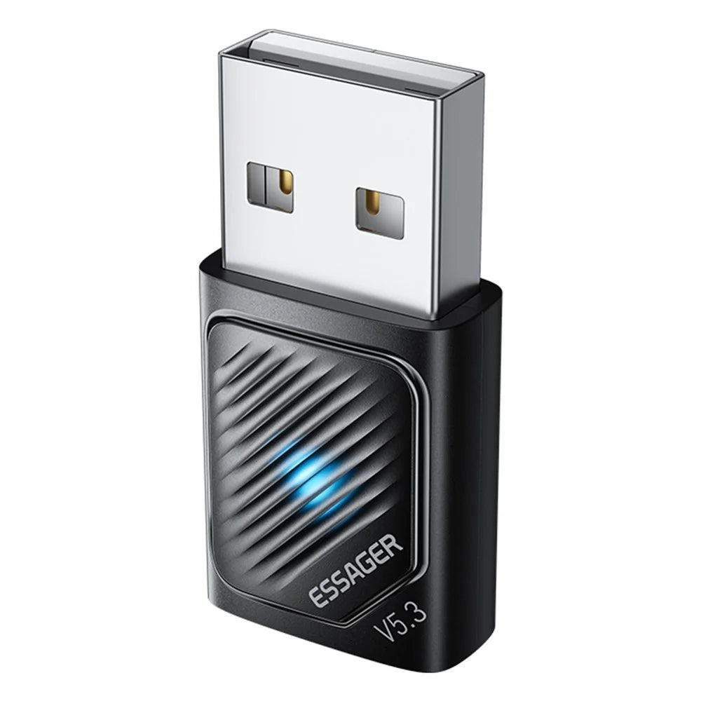 ESSAGER USB Bluetooth-compatible 5.3 Adapter 20m Signal Range Plug and Play Compatible with Windows 8 / 10 / 11 - 1