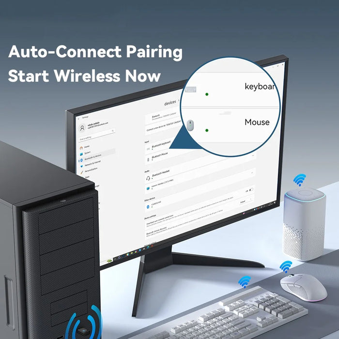 ESSAGER USB Bluetooth-compatible 5.4 Adapter 20m Signal Range Plug and Play Compatible with Windows 8 / 10 / 11 - 7