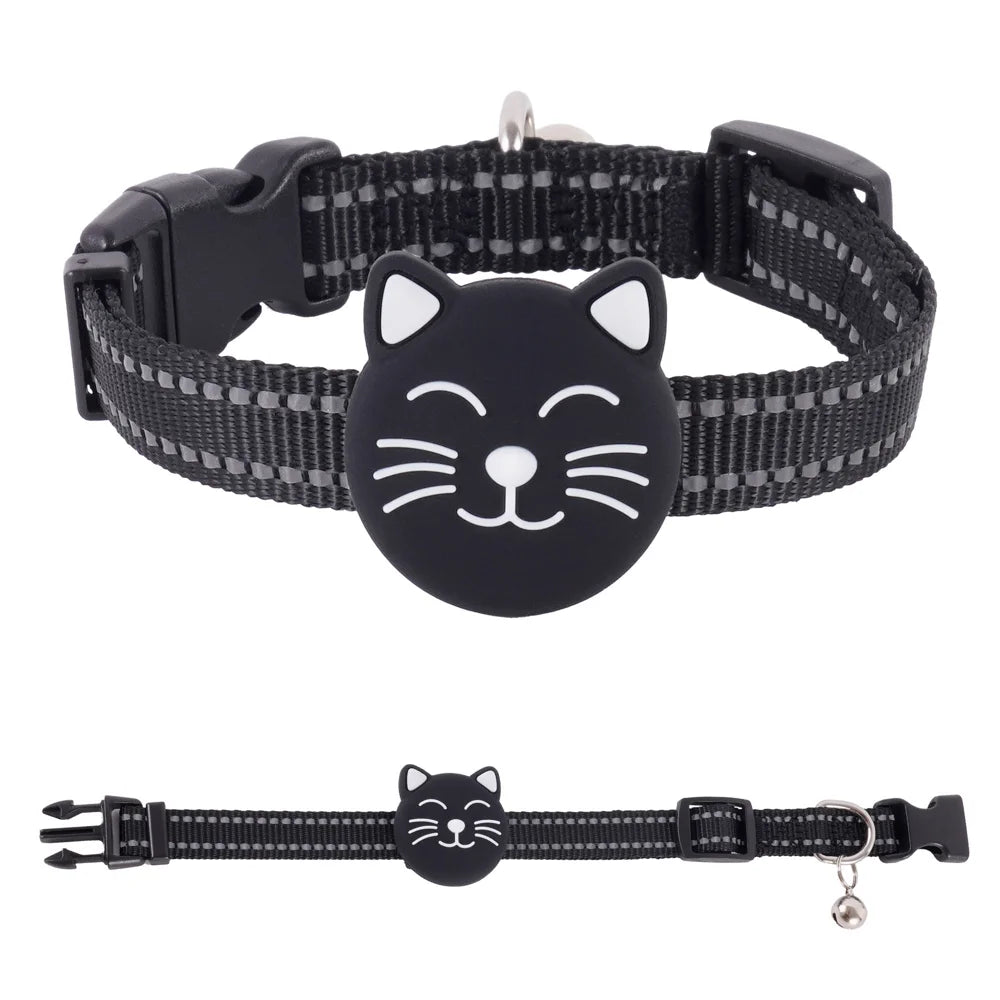 F22 Smart GPS Tracker IP68 Waterproof Pet Cat Dog Locator with Reflective Collar for iOS Android - Black - 1