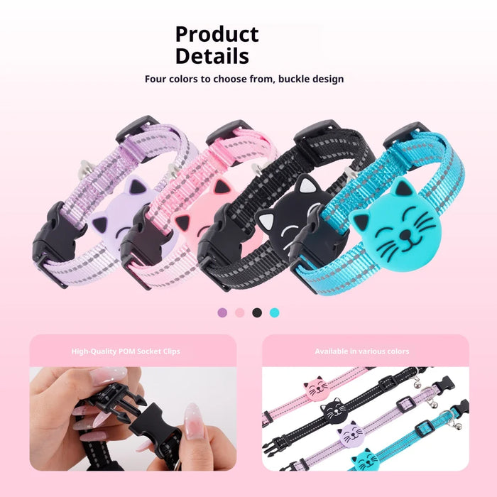 F22 Smart GPS Tracker IP68 Waterproof Pet Cat Dog Locator with Reflective Collar for iOS Android - Black - 6