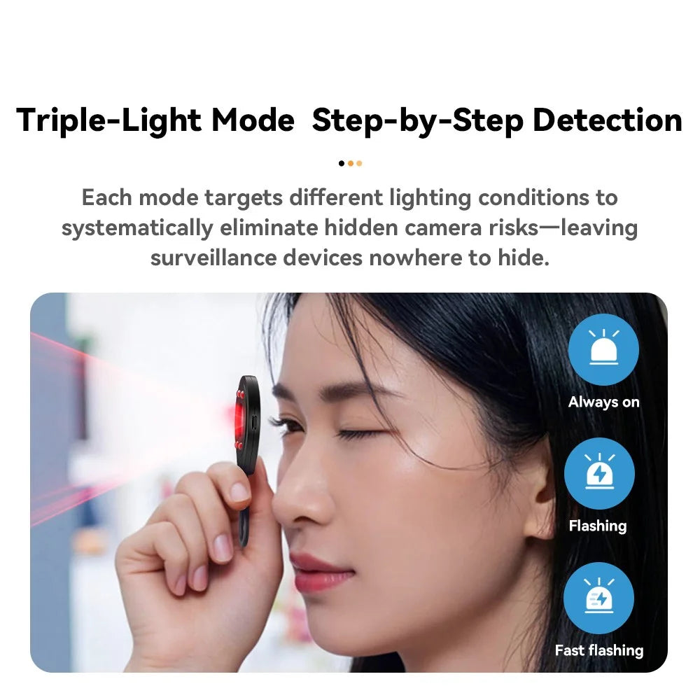 ESSAGER Infrared Detector Anti Spy Camera Finder Type-C Rechargeable Mini Portable Security Device - Black - 7