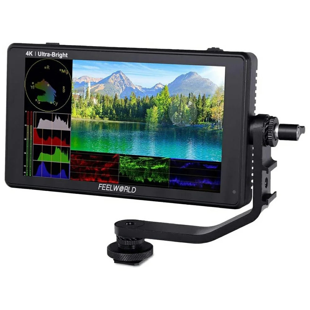FEELWORLD LUT6S 6 Inch 2600nits Touch Screen Camera Field Monitor 3G-SDI HDR 3D LUT 4K HD 1920x1080 IPS Monitor - 1