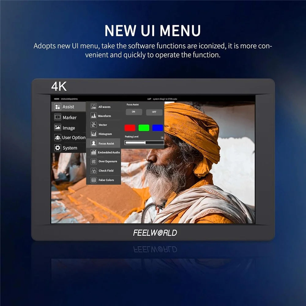 FEELWORLD FW703 7 Inch IPS 3G-SDI 4K Monitor 1920x1200 Full HD DSLR On Camera Field Monitor - 7