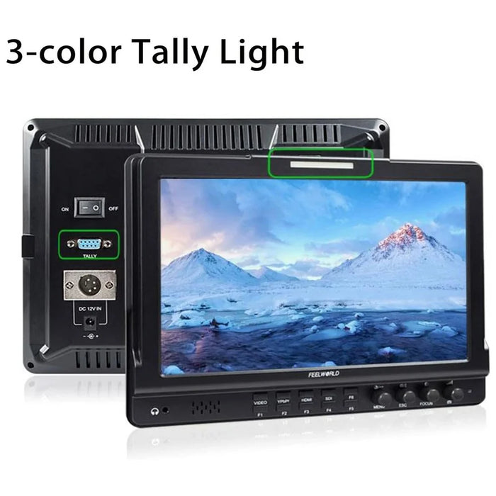 FEELWORLD FWFW1018SPV1 10 Inch SDI Camera Field Monitor HD Display 1920x1200 3G-SDI Input  /  Output - 5
