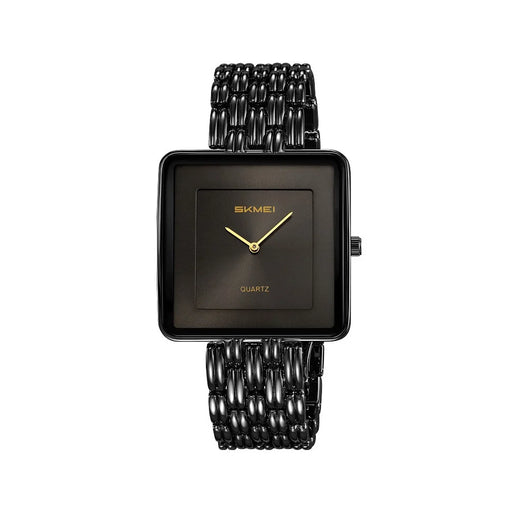 SKMEI 2562 Fashion Square Dial Analog Display Quartz Watch Stainless Steel Strap Wristwatch for Women - Black - 1