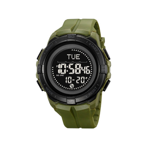 SKMEI 2564 Outdoor Sports Pedometer Watch with Compass Multifunctional Digital Electronic Timepiece - Army Green - 1