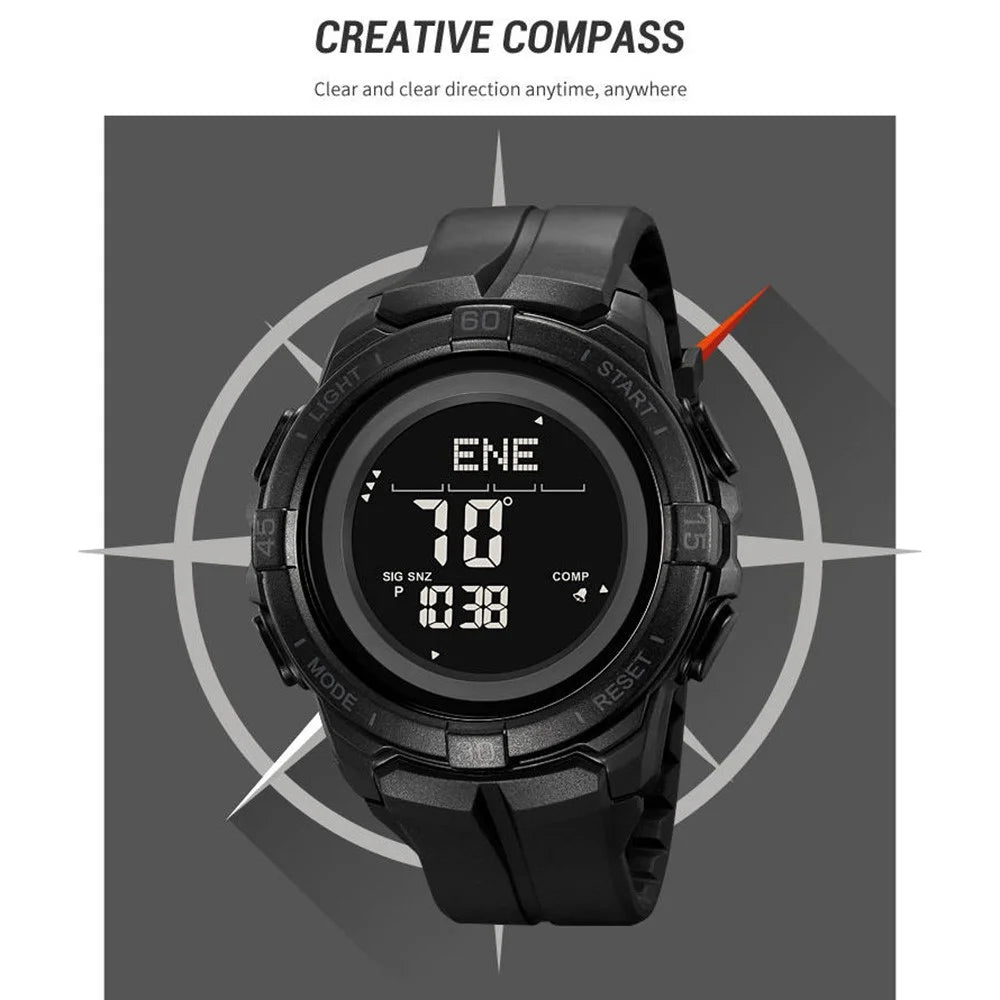 SKMEI 2564 Outdoor Sports Pedometer Watch with Compass Multifunctional Digital Electronic Timepiece - Army Green - 3