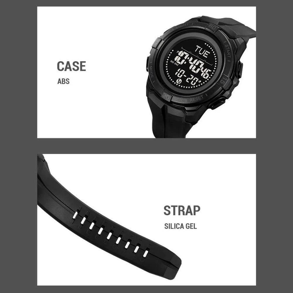 SKMEI 2564 Outdoor Sports Pedometer Watch with Compass Multifunctional Digital Electronic Timepiece - Army Green - 6