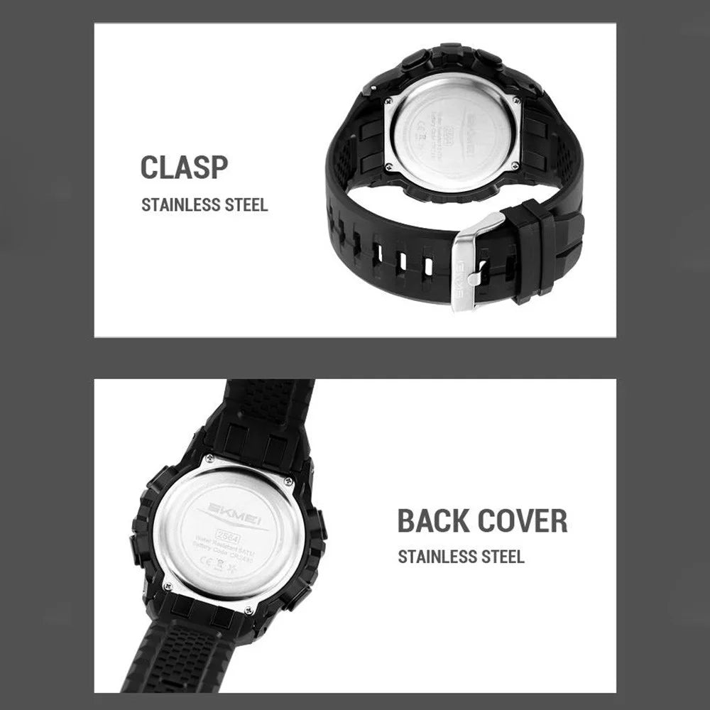 SKMEI 2564 Outdoor Sports Pedometer Watch with Compass Multifunctional Digital Electronic Timepiece - Army Green - 7