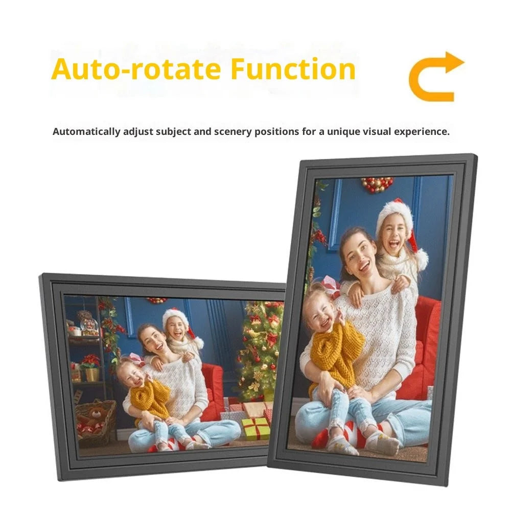 10.1 Inch Digital Photo Frame WiFi Touch Smart Cloud Frame Support Photo Transfer via APP, Auto Rotation - EU Plug - 2