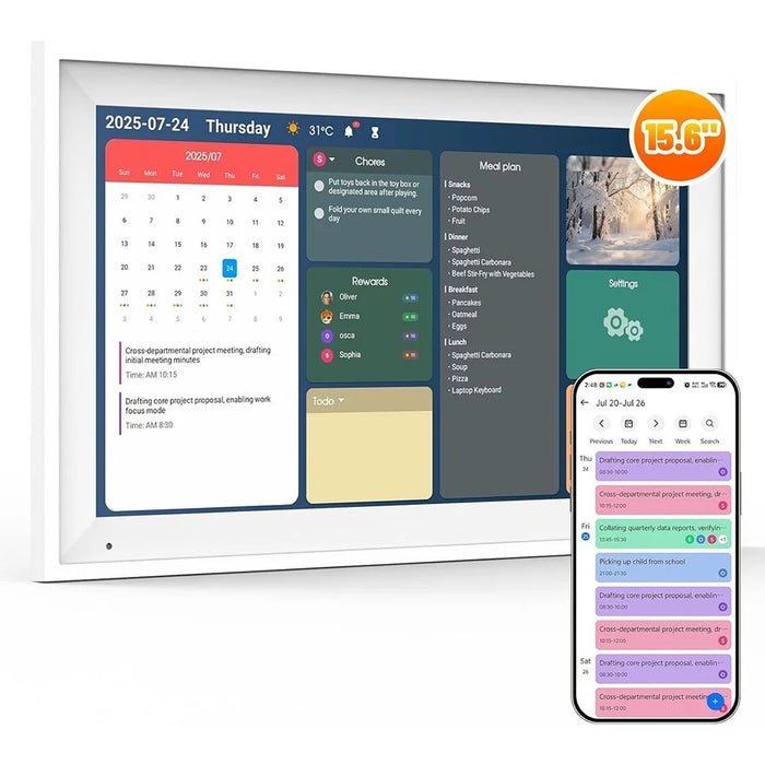 15.6 inch Smart Home Planning Touch Display Multi Task Management Digital Calendar HD Family Organizer for Schedule Display - 1