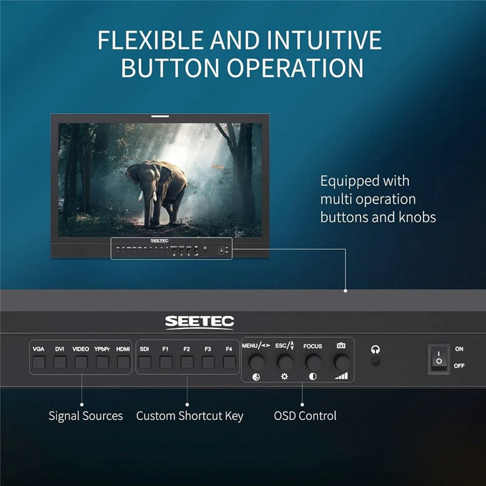 SEETEC P238-9HSD 23.8 inch 4K Studio Director Monitor 178° Viewing Angle HD Broadcast Display - US Plug - 3