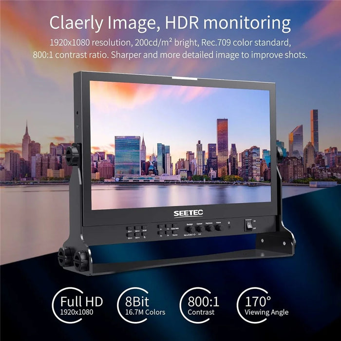 SEETEC ATEM156S 15.6 inch Broadcast Studio Monitor 4 SDI Multi-Source Display Professional Multi-Camera Monitoring - US Plug - 5
