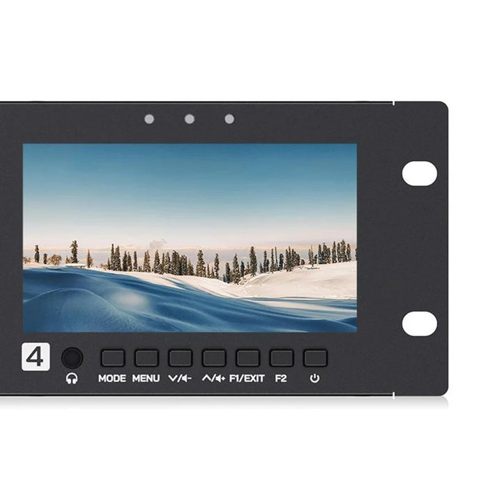 FEELWORLD Q41 4.5 inch 2RU Rack-Mount Broadcast Display 3G-SDI  /  4K HD  /  AV Quad-Screen Broadcast Multi-Viewer - US Plug - 3