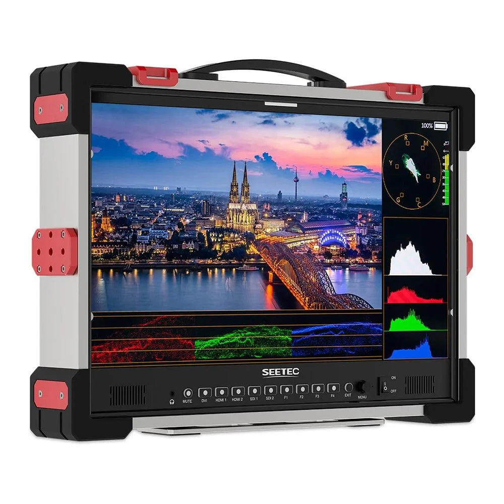 SEETEC P215 PRO-CO 21.5 inch 4K 60P Podcast Viewing Unit 1000 Nits High Brightness Broadcast Display HD In  /  Out - US Plug - 1