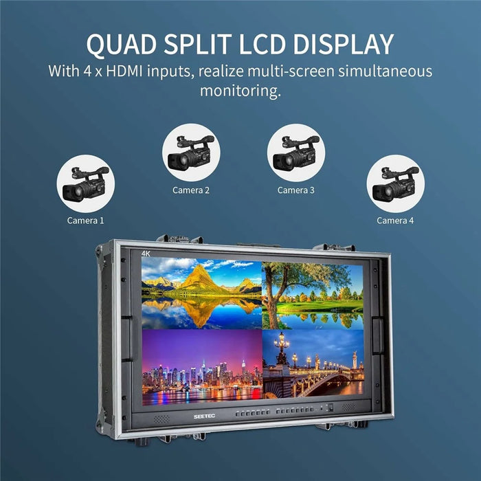 SEETEC 280-9HSD-CO 4-Split Screen 28 inch 4K Director Multi-Viewer 3840x2160 HD Broadcast Monitoring Unit - US Plug - 5