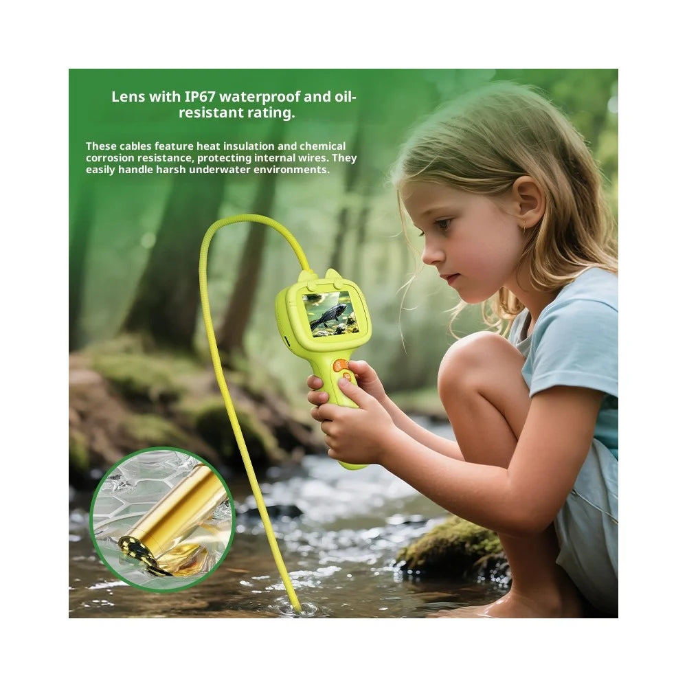 G21 2.4 Inch IPS Screen Kids Endoscope with LED Light 2MP Science Borescope Camera Children Gift - Green - 4