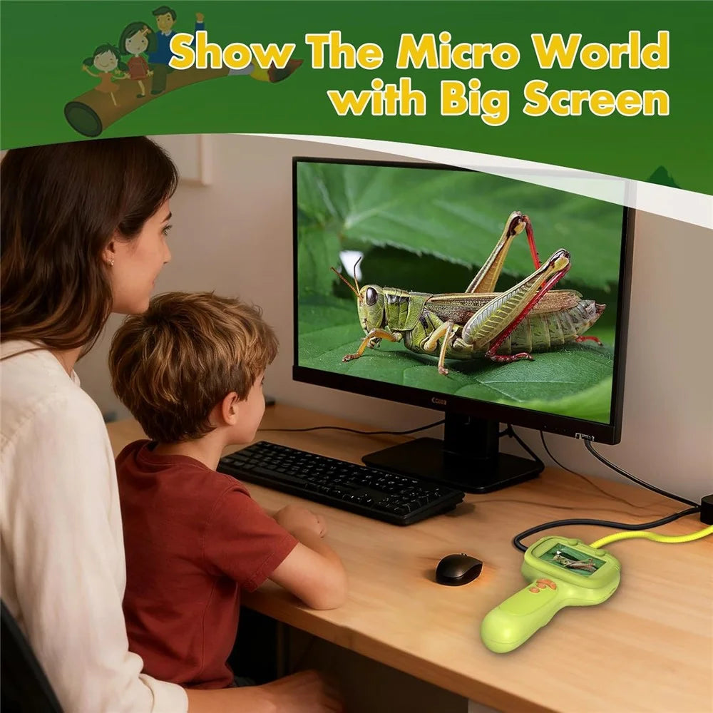 G21 2.4 Inch IPS Screen Kids Endoscope with LED Light 2MP Science Borescope Camera Children Gift - Green - 6