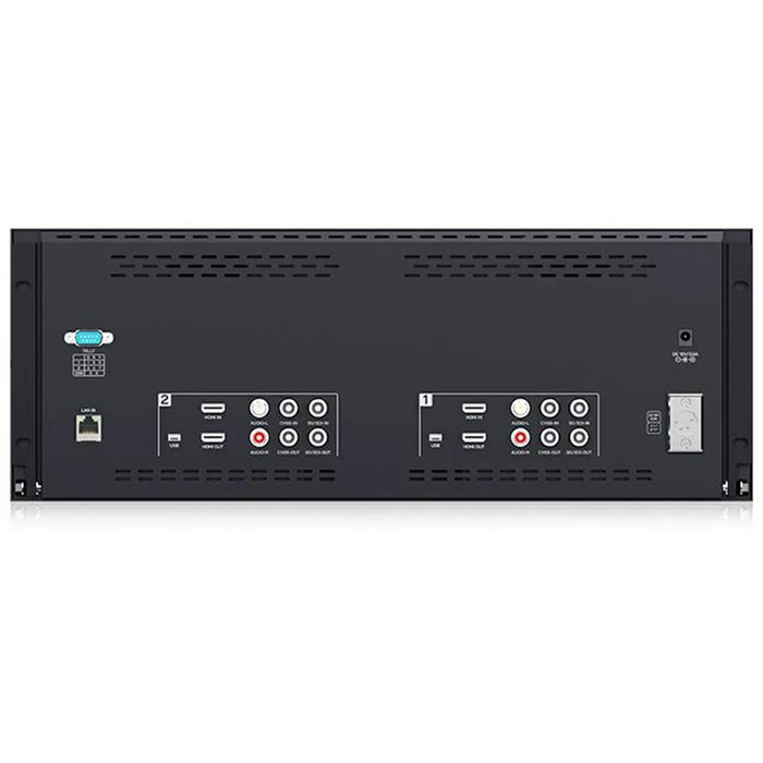 FEELWORLD D101 PLUS Dual 10.1 Inch 4RU Rack Mount Monitor 4K HD SDI 1920x1200 IPS Screen Professional Display - US Plug - 2