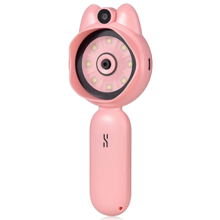 XM020A Digital Microscope for Kids 2.0 Inch IPS Color Screen Magnifier 4X Zoom LED Illumination STEM Learning Tool - Pink - 1