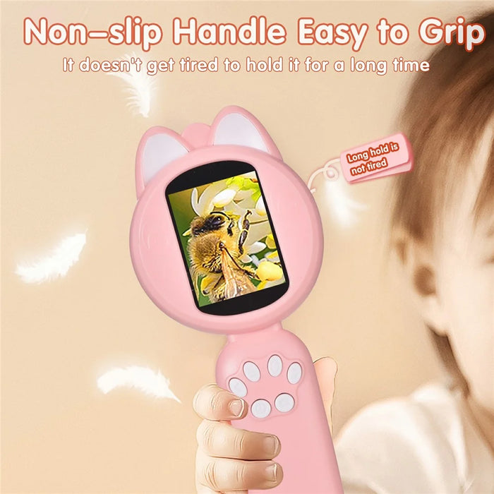 XM020A Digital Microscope for Kids 2.0 Inch IPS Color Screen Magnifier 4X Zoom LED Illumination STEM Learning Tool - Pink - 6