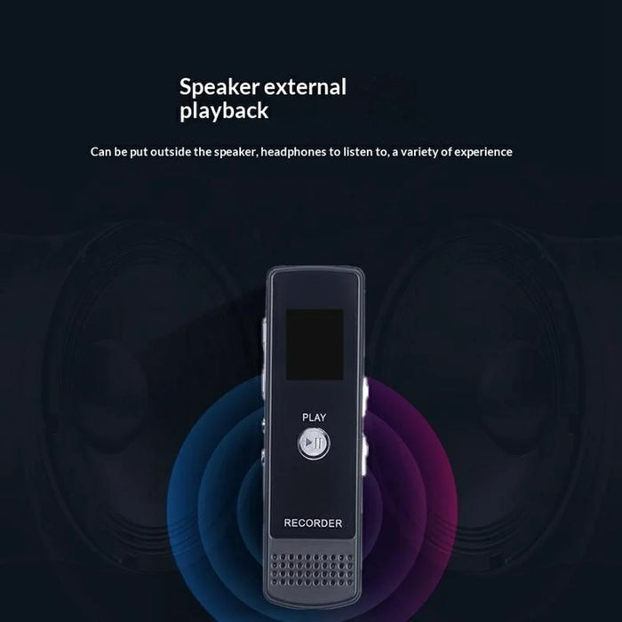 N36 8GB Digital Voice Recorder with A-B Repeat One-Click Recording Pen HD Noise Reduction - Black - 7