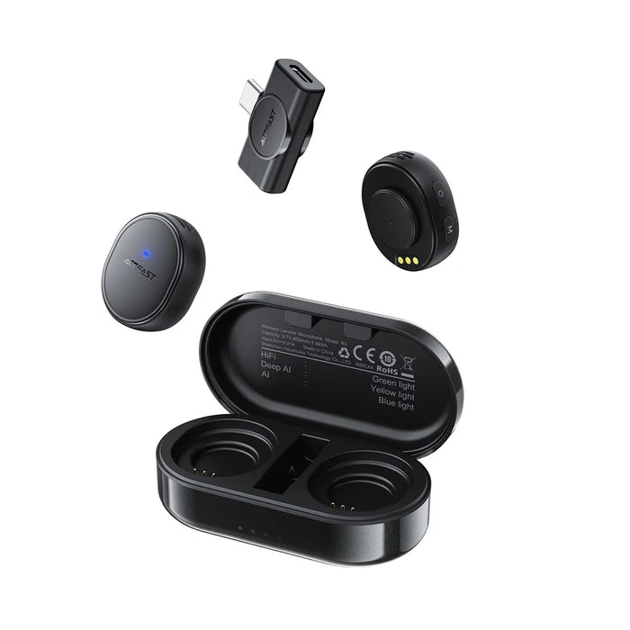 ACEFAST R3 Wireless Lavalier Microphone Omnidirectional Low Latency Noise Reduction Mic - 5