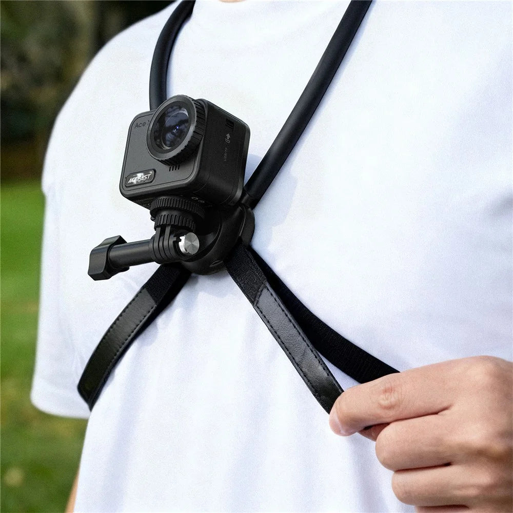 ACEFAST E37 Neck Mount Action Camera Holder First-Person POV Silicone Neckband Bracket with Airbag Pad - 7