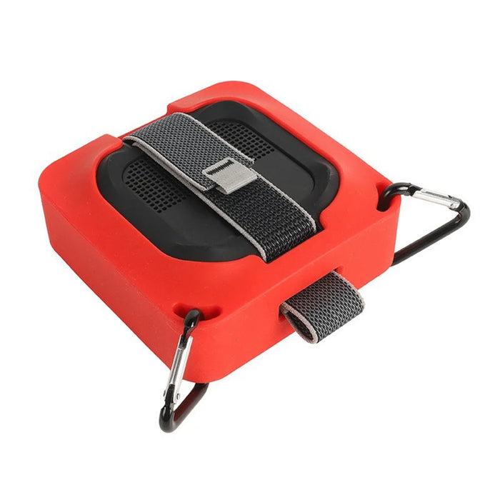 For Bose SoundLink Micro II Bluetooth-Compatible Speaker Silicone Protective Case Drop-Proof Speaker Cover with Shoulder Strap and Carabiner - Red - 5