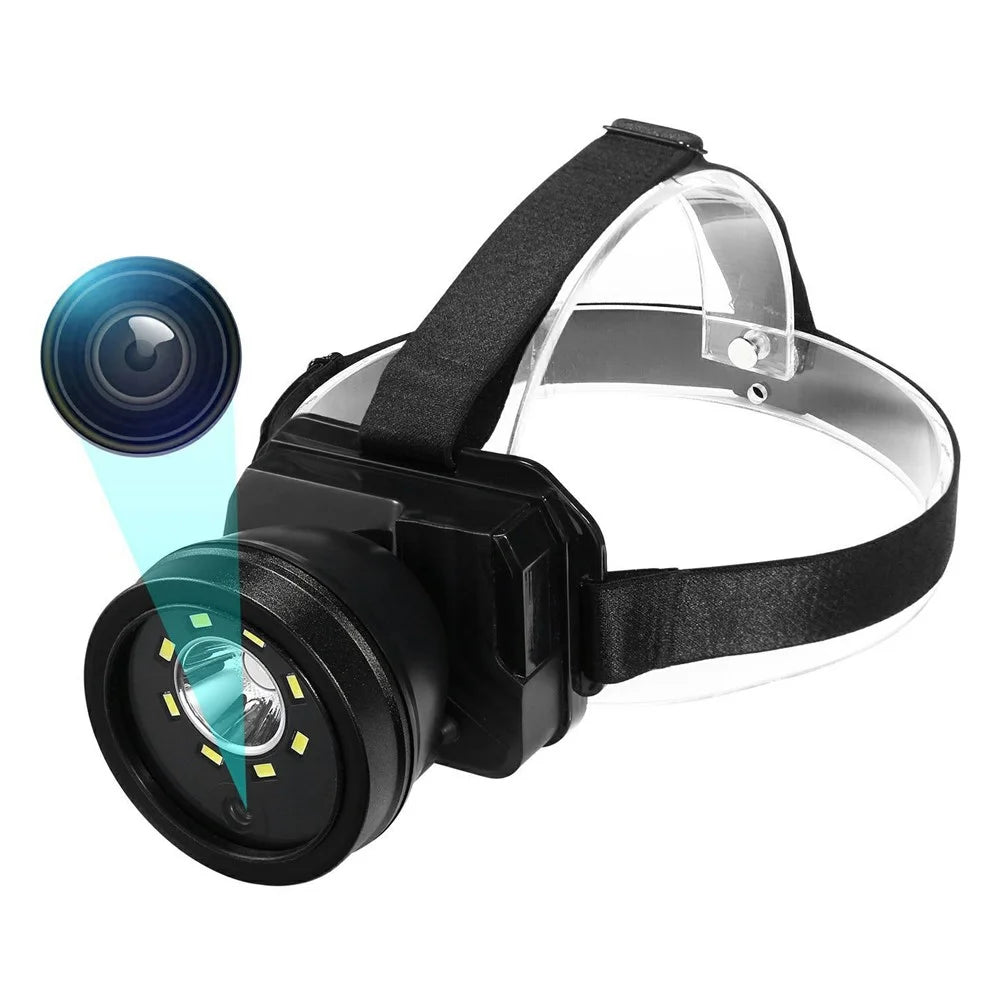 901 IPX5 Waterproof Headlamp for Night Fishing Outdoor Adventure Wearable Flashlight with Camera - 1