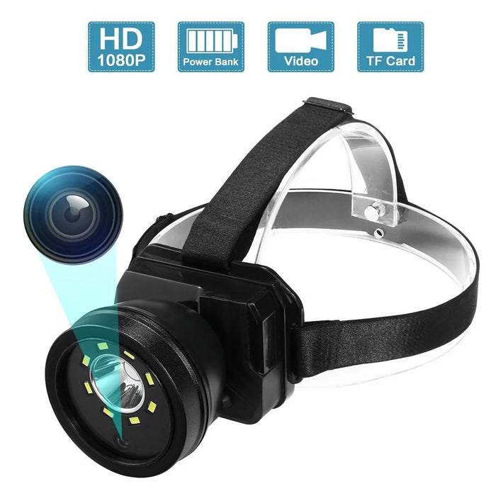 901 IPX5 Waterproof Headlamp for Night Fishing Outdoor Adventure Wearable Flashlight with Camera - 2