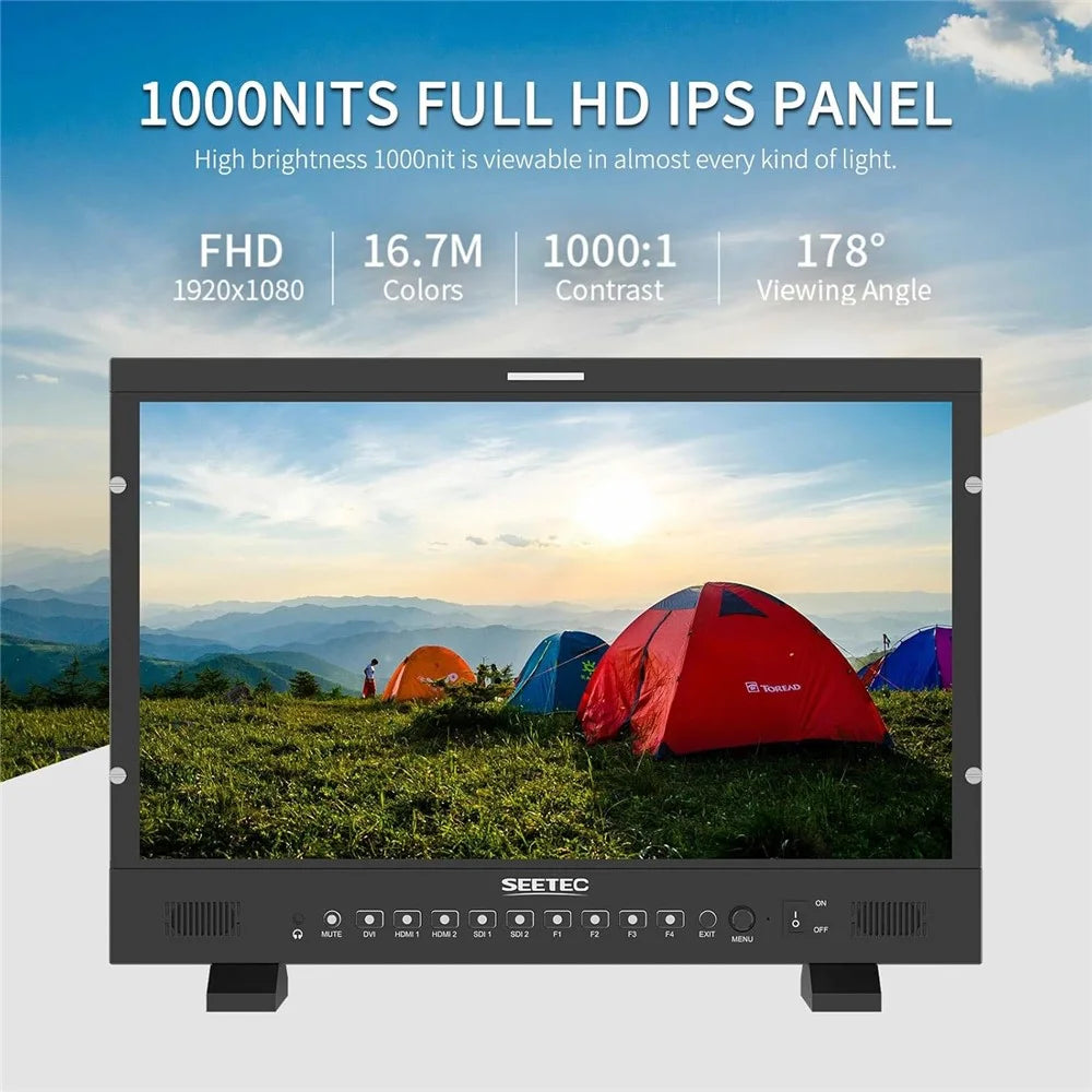 SEETEC P215 PRO 21.5 inch 1920x1080 FHD Broadcast Monitor 1000nit High Brightness IPS Monitor - US Plug - 3